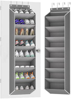 KYEVIS Over The Door Shoe Organizer Storage Fit 16-24 Pairs Hanging Shoe Rack Organiser for Closet Door, Deep Pocket Shoe Holder for Sneakers,Boots Storage(2 Pack Gray) by StrongandOrganizer