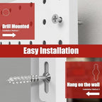 8 Pack Metal Peg Board Panels with 50 Hooks, White - Image 6