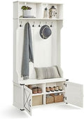 VASAGLE Hall Tree with Bench and Shoe Storage, 6 Tri-Hooks, 2 Doors by VASAGLEbySONGMICSHOME