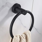 Marmolux ACC 5-Piece Black Bathroom Hardware Set - Hand Towel Holders & Bathroom Towel Rack - Wall Mounted Towel Bar - Stainless Steel (SUS304), Matte Black - Image 3
