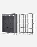 SONGMICS Portable Closet with Cover, 3 Hanging Rods and Shelves - Image 5