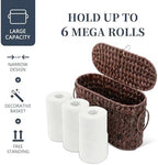 Coeusy Toilet Paper Basket with Lid, Wicker Basket for Bathroom Organizer - Image 6