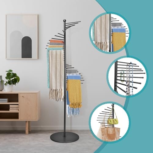 Scarf Rack Freestanding Metal Scarf Display Stand Spiral Hijab Organizer - Image 3