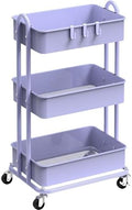 Simple Houseware 3-Tier Heavy Duty Metal Utility Rolling Cart, Purple by SimpleHouseware