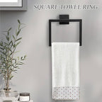 10 Pieces Black Towel Bar Set Bathroom Hardware Accessories Set Upgraded Toilet Paper Holder with Shelf Towel Holder Set for Bathroom Stainless Steel Wall Mounted 23.6in - Image 4