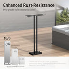 KES 37" Freestanding Towel Rack, Heavy Black Marble Base, Stainless Steel - Image 5