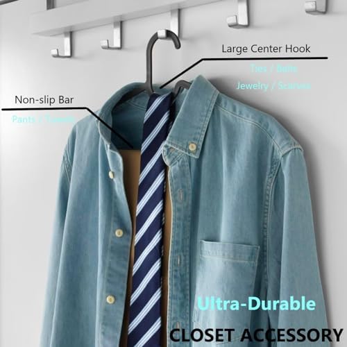 Clothes Hangers 30 Pack, 16" Heavy Duty Coat Hanger, Clear Acrylic Hangar, Non-slip Short Neck Hanger for Closet, Space Saving Slim Thin Perchas for Adult Suit, T-shirt, Jacket, Dress, Blouse Clothing - Image 4