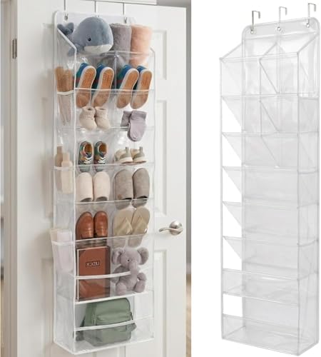 HOMELUX THEORY Hanging Shoe Organizer for Closet, 8-Tier, 120D, Transparent by HomeluxTheory