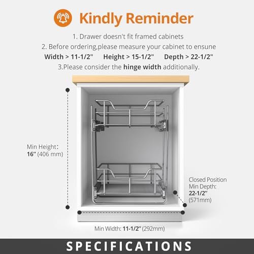 Pull Out Cabinet Organizer,11¼'' Slide Out Kitchen Organizers and Storage - Image 5