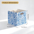 Posprica Cube Storage Bins Fabric Storage Cubes, 11 Inch Collapsible Cubby Storage Bins for Cube Organizer, Decorative Storage Boxes for Shelf Closet Organizer Storage(Celadon blue) - Image 2