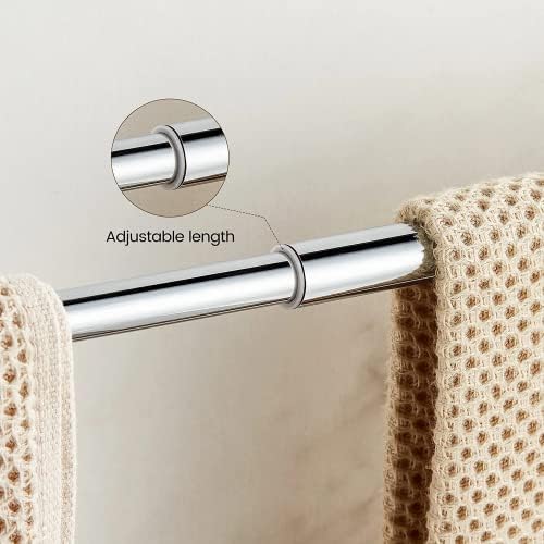 WINCASE Chrome Towel Bar 24 Inch, Adjustable Crystal Towel Rack, Silver Single Towel Holder for Bathroom Wall Mounted Modern - Image 2