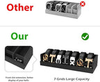 Belt Organizer for Drawer - Bamboo Belt Storage Organizer | Belt Rack for Closet Wall Mount Men Women Tie Sock Bra Scarf Ribbon (Black, 7 Grids) - Image 5