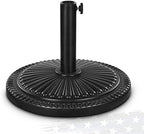 FRUITEAM 15" 26.5 lbs Round Patio Umbrella Base Pre-Filled Umbrella Stand Sun-Flower-Pattern Heavy Duty Market Umbrella Base Stand for Patio, Outdoor, Swimming Pool, Black by FRUITEAM