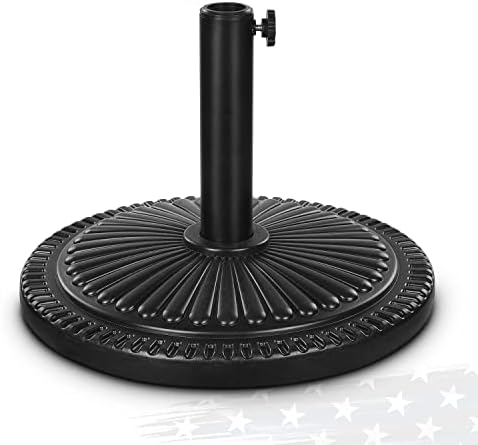 FRUITEAM 15" 26.5 lbs Round Patio Umbrella Base Pre-Filled Umbrella Stand Sun-Flower-Pattern Heavy Duty Market Umbrella Base Stand for Patio, Outdoor, Swimming Pool, Black by FRUITEAM