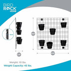 BIRDROCK HOME 6 Pot Garden Wall Grid - Flower or Succulent Planter Pots - Indoor or Outdoor Plant Organizer Rack - Black - Image 2