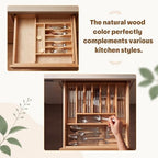 Briwooody Trim-to-Fit Silverware Drawer Organizer with 9 Compartments - Image 5
