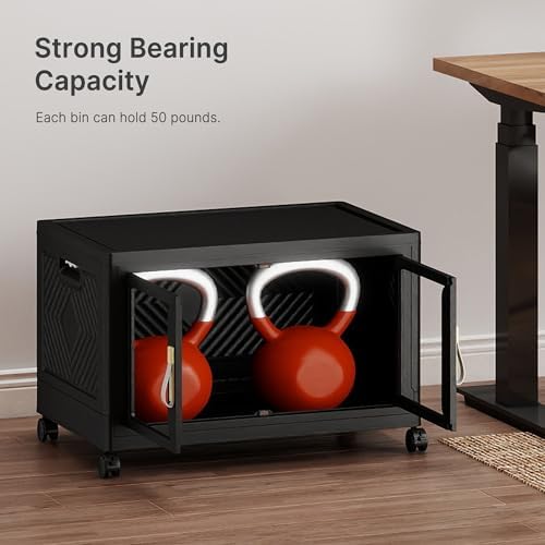UAMFURI Stackable Storage Bins with Lids, 120QT Extra Large Storage Cabinet - Image 3
