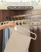 Velvet Hangers Non Slip - 20 Pack Pants Hangers for Closet - Thin Space Saving Clothes Hanger - Strong, Durable, Jean Perchas with 360 Degree Rotatable Hook for Tank Top (Beige Silver Hook) - Image 5