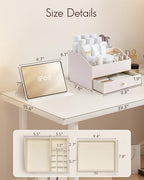 VLANDO 2-Layer Vanity Organizer with Drawers for Vanity,Apricot White - Image 2