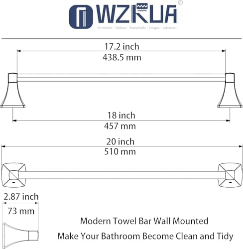 24 Inch Brushed Nickel Towel Bar Towel Rack for Bathroom Kitchen Hand Towel Holder Dish Cloths Hanger SUS304 Stainless Steel Rustproof Wall Mount - Image 6