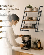 Floating Shelves for Wall,3-Tier Rustic Wood Ladder Wall Shelf,16" Brown - Image 7