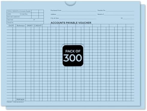 Accounts Payable Voucher Envelopes General Accounting Style, Blue 300 Pack by Unknown