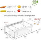 Large Fridge Drawer Organizer 14in-20in Upgradation Refrigerator Undershelf Drawer, Extra-Deep Storage Deli Meat, Cheese, Eggs, Fruit, Vegetable - Image 5