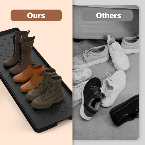 Extra Large Heavy Duty Boot Natural Rubber Shoe Mat for Entryway with Shoes Brush Large Boot Mat Multi-Purpose for Indoor or Outdoor, 16.1x 47.6 Inches - Image 4
