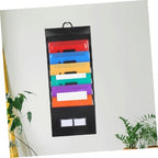 Portable Accordion File Organizer 6 Pockets Wall Hanging Black - Image 7