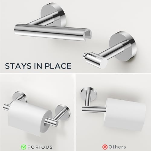 FORIOUS Bathroom Accessories, 4-Piece Bathroom Hardware Set - 24" Towel Bar - Image 5
