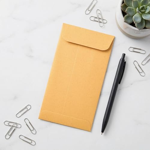 JAM PAPER #7 Coin Business Envelopes with Peel and Seal Closure - 3 1/2 x 6 1/2 - Brown Kraft Manila - Bulk 500/Carton - Image 6
