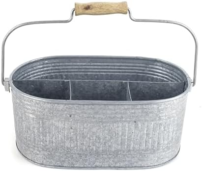 Alpha Living Home Farmhouse Utensils Caddy, Antique Gray, 18.5 x 14.5 x 3 in - Image 4