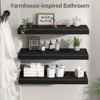 QEEIG 10" Deep Floating Shelves for Wall (Black, Set of 3, 23.6" x 10") - Image 6