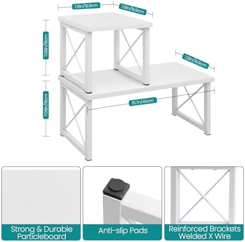 ELITEROO Wooden Desktop Shelf, Freestanding Small Bookshelf Organizers - Image 3