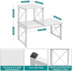ELITEROO Wooden Desktop Shelf, Freestanding Small Bookshelf Organizers - Image 3