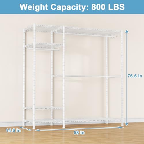 Ulif F7 Clothes Rack Heavy Duty, Clothing Racks for Hanging Clothes, White - Image 5