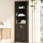 INNOD 69" Tall Corner Shelf with Doors, 6-Tier Corner Storage Cabinet with Doors, Space Saver Shelf for Bathroom, Bathroom Floor Cabinet for Living Room Kitchen, Hallway by INNODToddlerTower