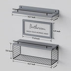 WOPITUES Floating Shelves for Bathroom Decor Art, Modern Grey - Image 3
