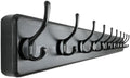 Dseap Coat Rack Wall: 38-1/4" Long, Patented, Heavy-Duty, 10-Double-Hooks Wooden Wall Mounted Coat Rack Coat Hanger Hook Rail for Winter Coats Hat Jacket Clothing, Black by Dseap