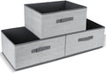 DAYARD Fabric Bins [3-Pack], Foldable Cube Baskets Storage Boxes for Shelves, Closet, Bookshelf, Nursery Organizer Containers, 16 x 11 x 8 inch Grey… by DAYARD