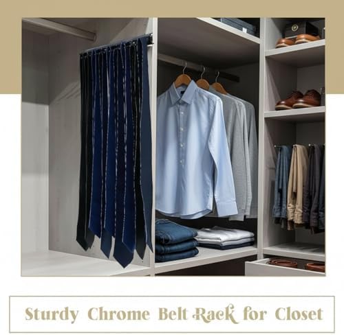 Blulu 2 Pcs 13.8'' Sliding Tie Rack Hangers for Closet, 25 Tie Each, Black - Image 5