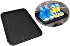 Home-Garden Multi-Purpose Boot Mat Tray Indoor & Outdoor Waterproof Plastic Shoe Mat Pet Bowl for Floor Protector - Black, 3 Packs - Image 4