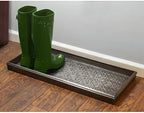 Good Directions Medium Boot Tray, Double Circles Multi-Purpose All Weather Decorative Tray, Shoes, Plants, Pet Bowls, 30x13x2 Inch, Dark Zinc Gray Steel - Image 6