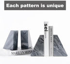Karibiber Marble Bookends for Heavy Books, Decorative Book Ends for Shelves, Unique and Heavy-Duty Book Ends for Hardback Book & CDS, Stone Book Stopper, Modern Book Holder, Monte Grigi, Set of 2 - Image 4