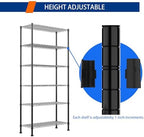 REGILLER 6-Wire Shelving Metal Storage Rack Adjustable Shelves,Standing Storage Shelf Units for Laundry Bathroom Kitchen Pantry Closet(Black,14.1" D x 30" W x 80" H) - Image 5