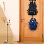 Briwooody Over Door Backpack Hanger, 2 Tier Metal Storage Hooks,Black,1 - Image 5
