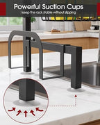 Sakugi Over The Sink Dish Drying Rack - Adjustable 3 Tier XX-Large Capacity Stainless Steel Drainer with Cutlery & Utensil Holders, Kitchen Storage & Organization, 31.5"-39.5"L x 12"W x 30.5"H, Black - Image 4