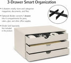 UnionBasic Document Organizer, 3-Drawer File Cabinet Document Storage Box, Office Desktop Filing Organizer, Feather Gray - Image 4