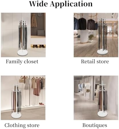 66In Floor Standing Belt Display Stand, Double-Layered Design Belt Hanger with 31 Hooks, Tie Scarf Belt Rack with Adjustable Feet for Home, Boutiques, Clothing Stores, Retail Stores (White) - Image 2