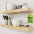 Solid Wood Floating Shelves for Wall 24 inch, Natural Wood, Wooden Shelf by BAOBABWORKSHOP